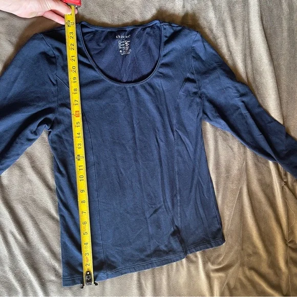 Ekouaer Deep Blue Long Sleeve Top Large - Picture 4 of 6